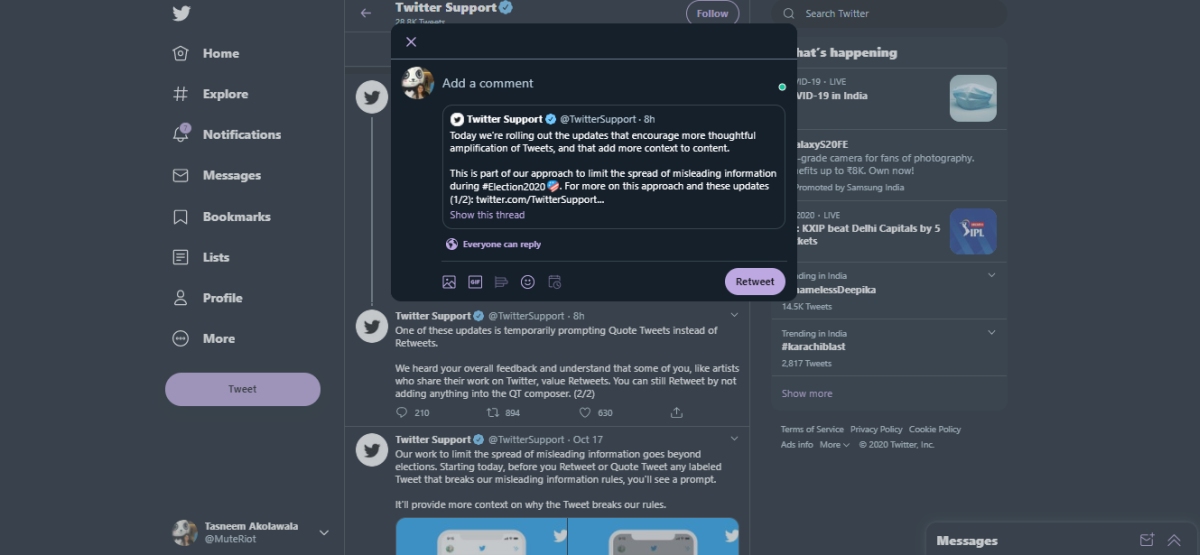 Twitter Starts Limiting Retweets for US Elections, But Also Explains How You Can Still Retweet