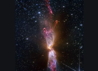 James Webb Space Telescope Captures Hourglass Nebula LBN 483 in Stunning Detail