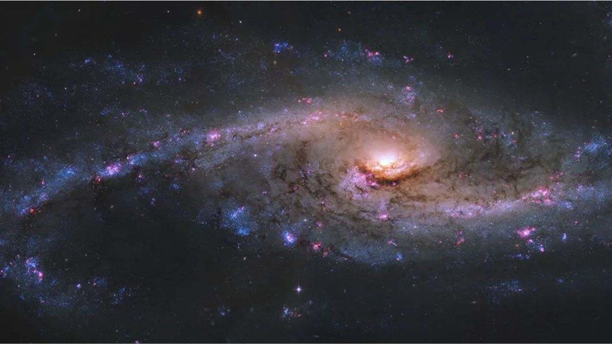 Hubble Telescope Captures NGC 4536, a Starburst Galaxy with Intense Star Formation