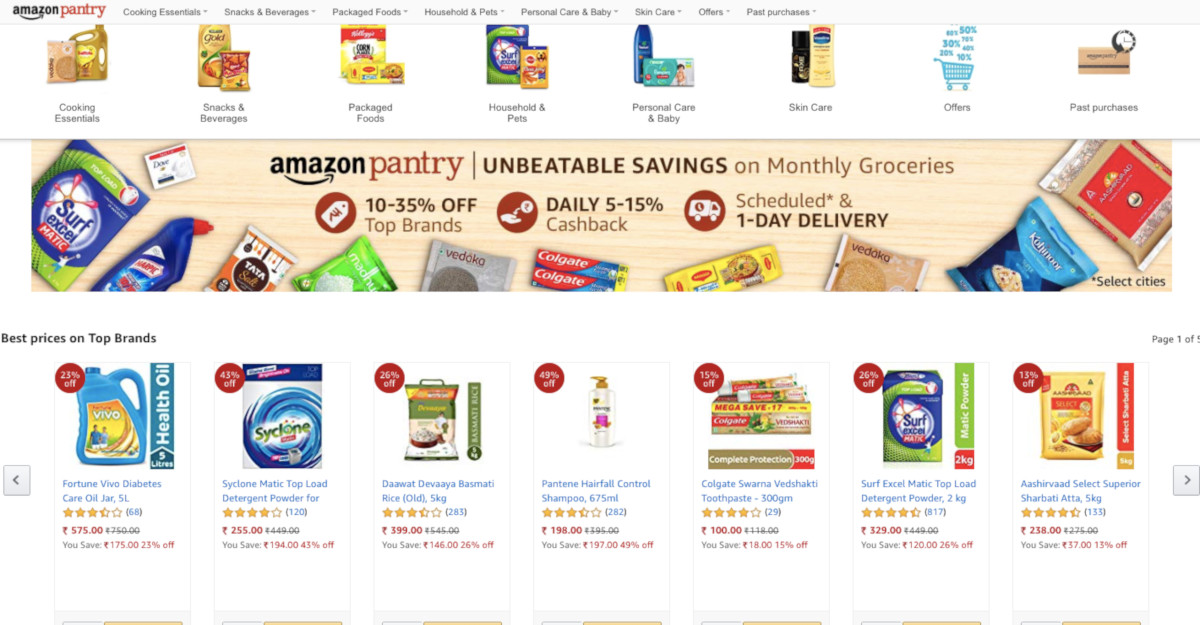 Amazon Pantry Grocery Box Service Expands to 110 Indian Cities