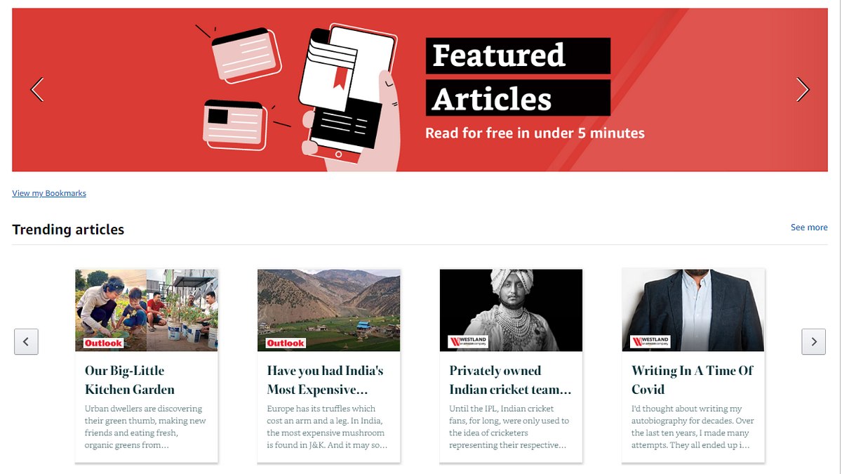 Amazon Adds 'Featured Articles' Section on App, Website With Content on Sports, Auto, Entertainment, More