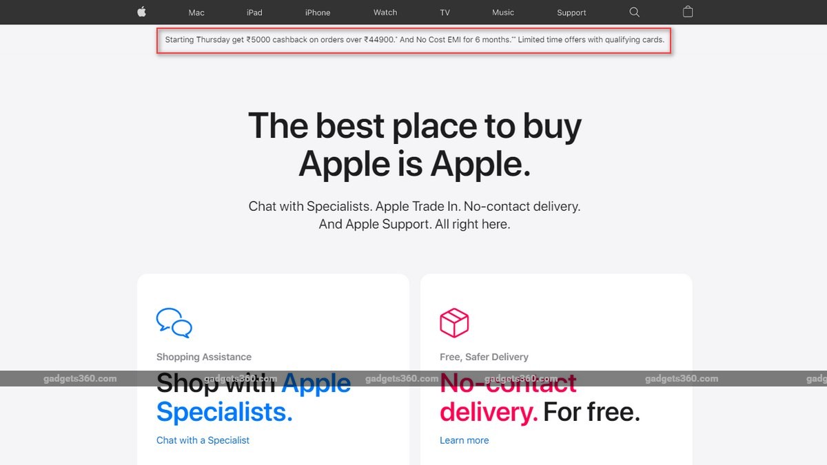 Apple Store Offering Rs. 5,000 Cashback on Orders Over Rs. 44,900: All the Details
