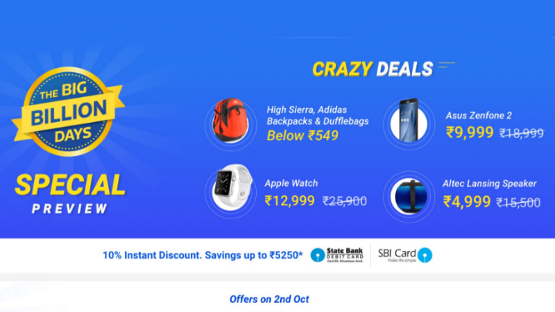 Flipkart Sale Big Billion Day 2016: Flipkart Offers Deals on Moto X Play, LeEco Le 2, Asus ZenFone 2, and More