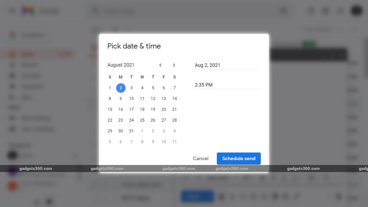 Gmail schedule how to inline ffuy