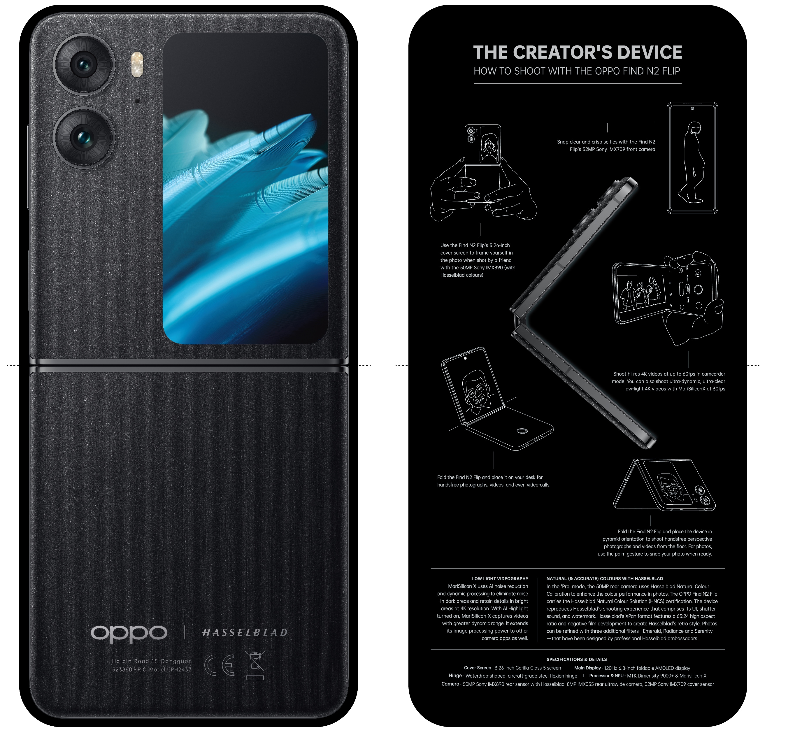 Oppo Find N2 Flip 5G Smartphone|12G+256G|China Version Cell Phone|Full  Google Service|6.8” 120Hz AMOLED Display|50MP Main Camera+ 8MP Ultra-Wide  Angle