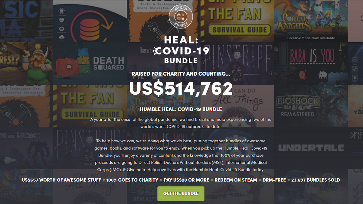 COVID-19 Bundle from Humble Offers Games, Books, Software for $20 to Raise Funds for Relief Work in India, Brazil