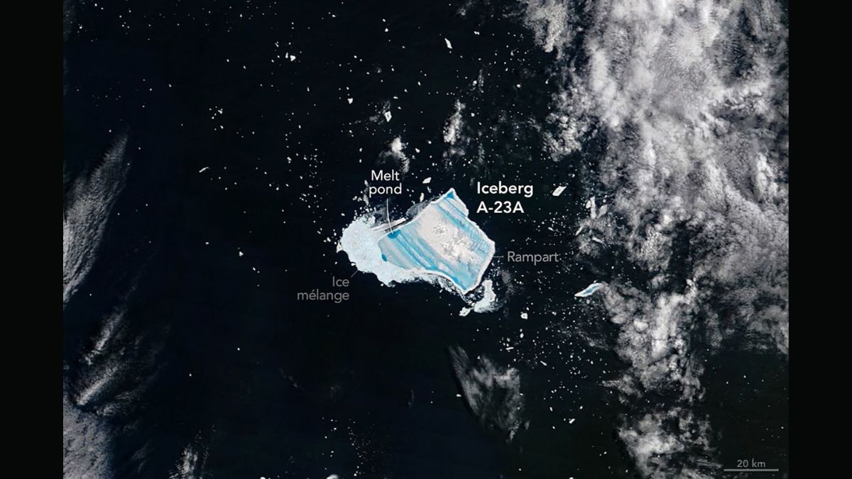 NASA Spots Giant Antarctic Iceberg Turning Blue as It Nears Breakup