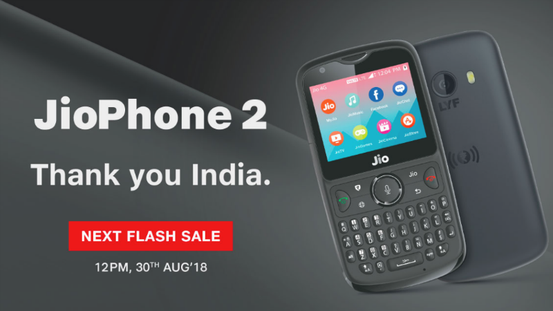 Jio Phone 2 Next Sale on August 30: Price, Sale Timings, and More