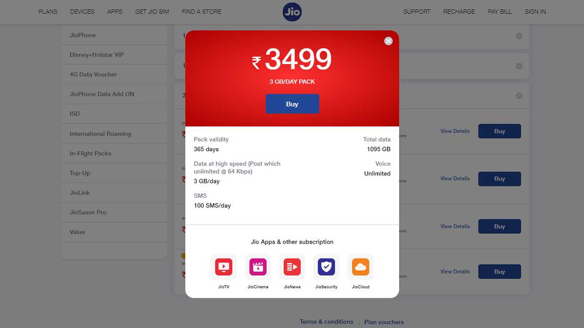 Jio Rs. 3,499 Annual Prepaid Plan With 3GB Data Per Day Launched