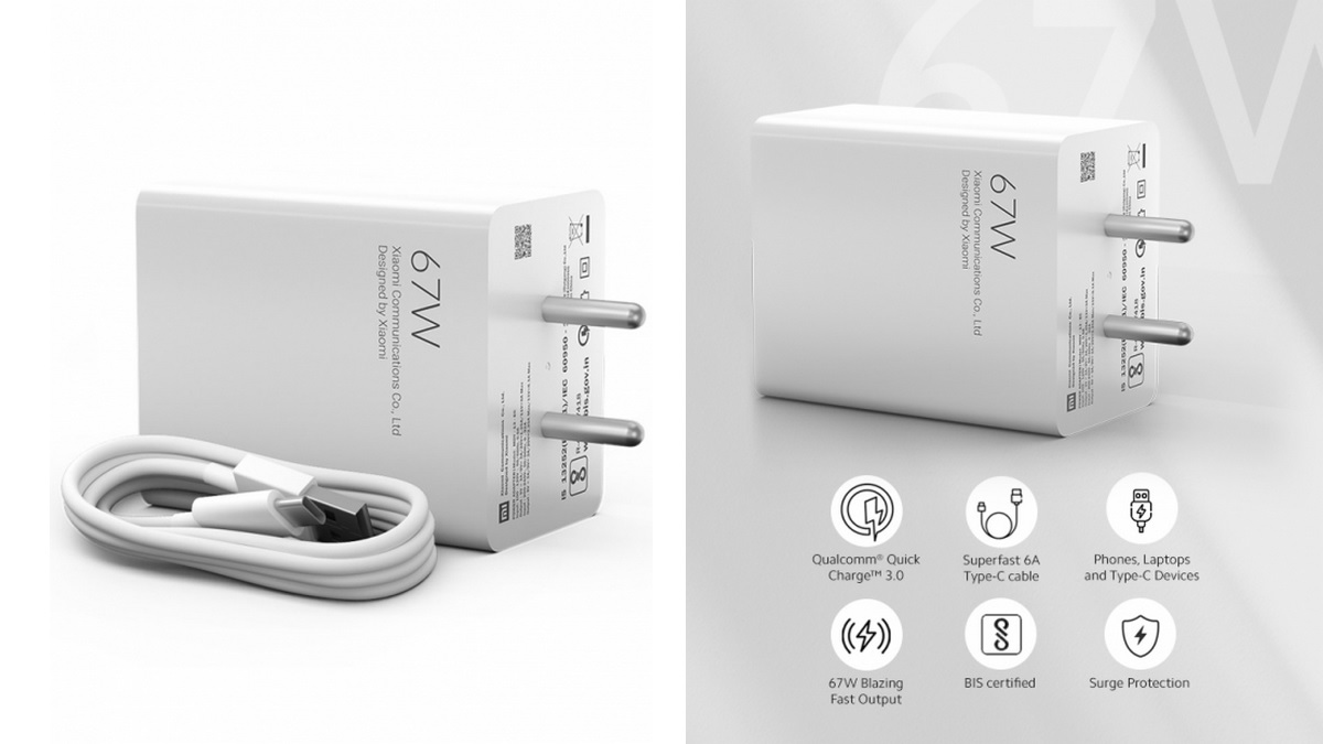 Mi 67W SonicCharge 3.0 Charger Combo With Qualcomm Quick Charge 3.0 Support Launched in India