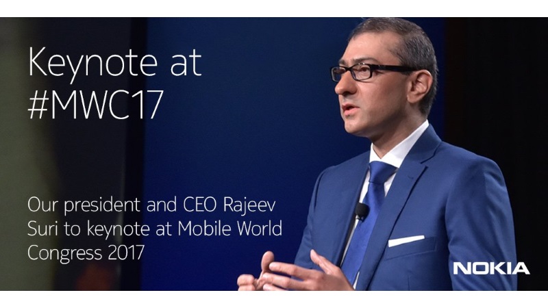 Nokia CEO Rajeev Suri to Deliver Keynote Speech at MWC 2017