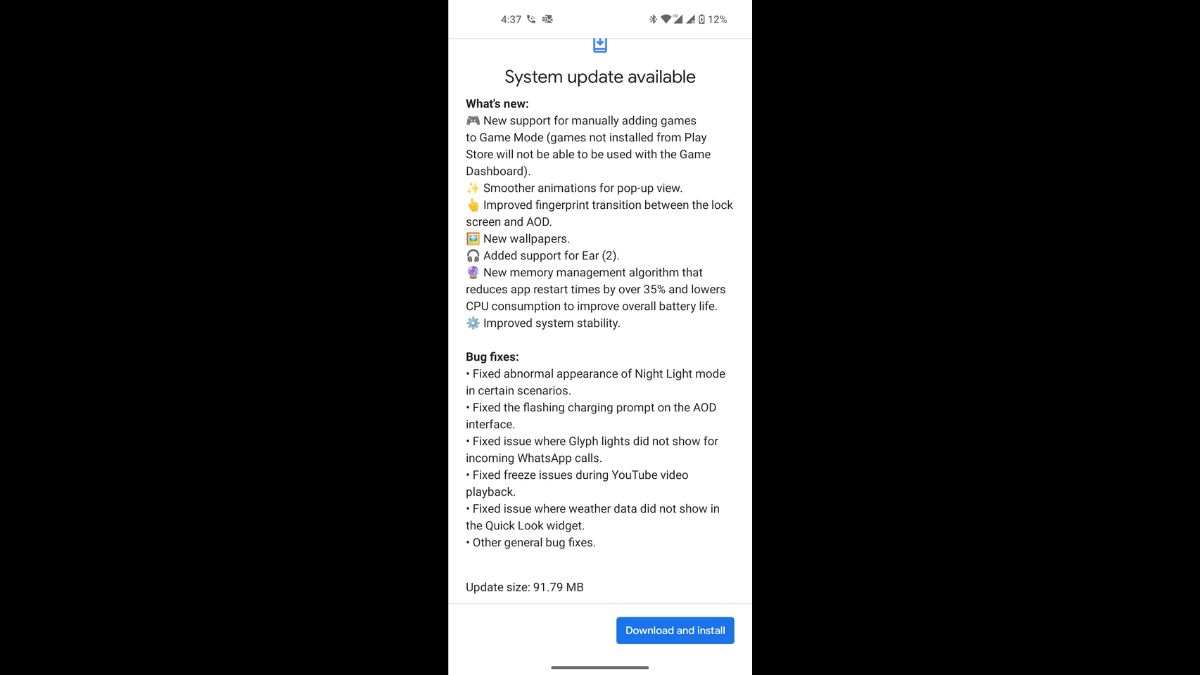 Nothing Phone 1 Gets Nothing OS 1.5.3 Update With Ear 2 Support, Better Memory Utilisation