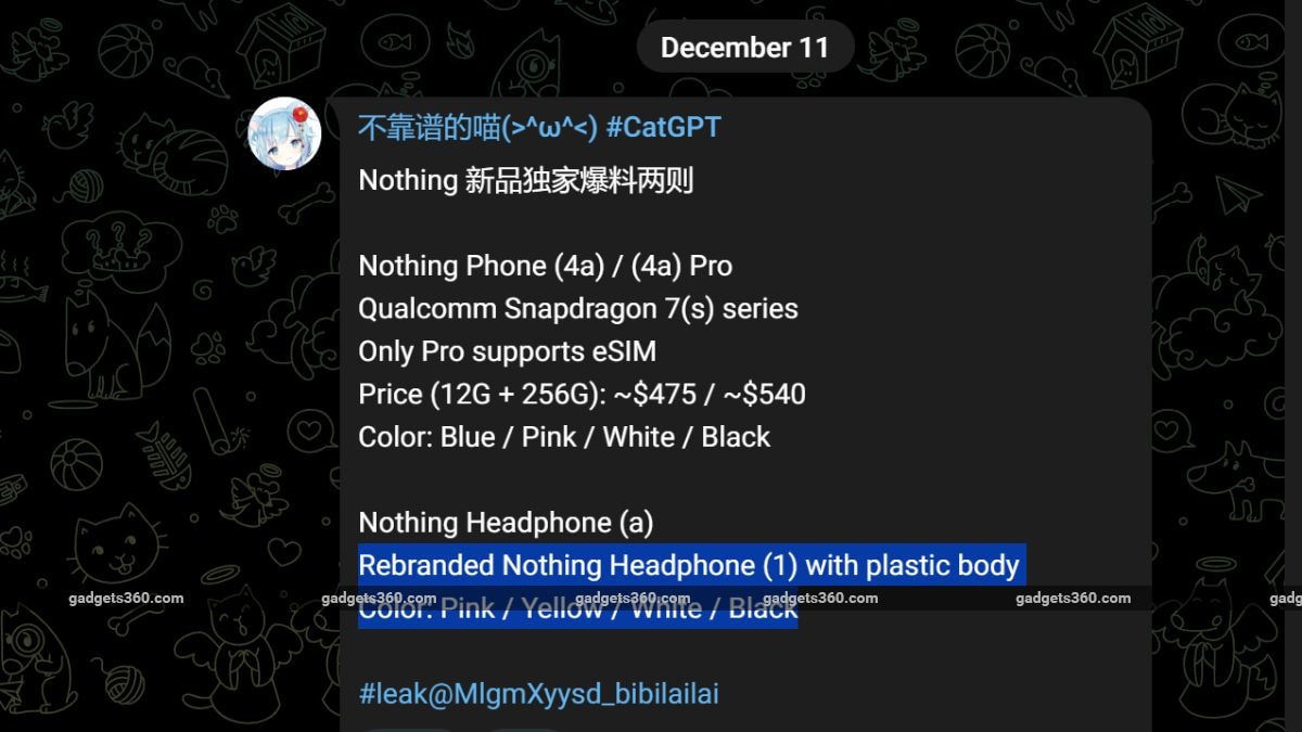 Nothing phone 4a telegram Nothing