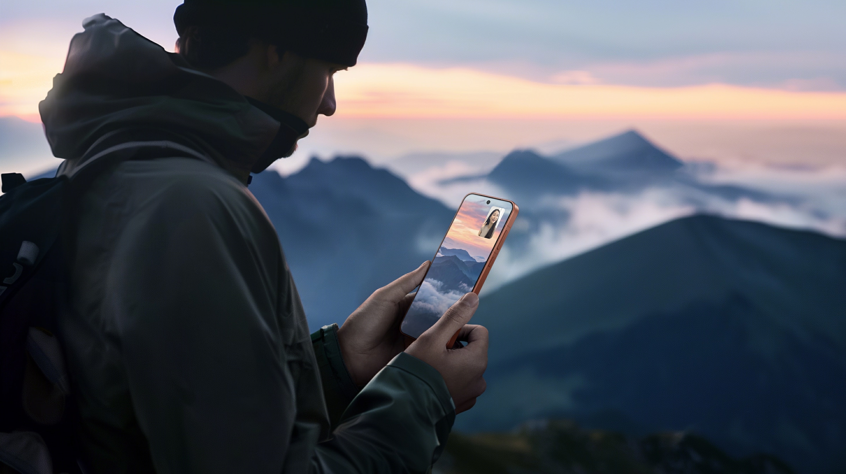 OPPO Find X9s AI LinkBoost Outdoor video call hill