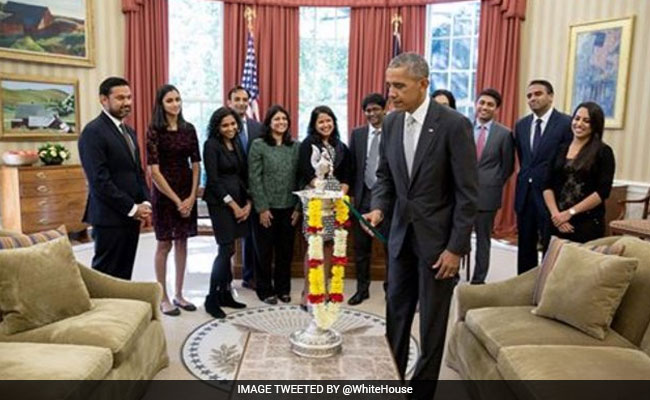 Barack Obama Celebrates Diwali, Lights First-Ever <i>Diya</i> In Oval Office