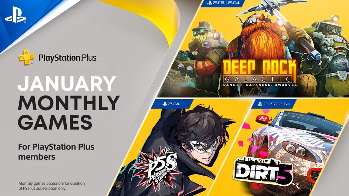 PlayStation Plus Free January Games&rsquo; Lineup Includes Persona 5 Strikers, Dirt 5, Deep Rock Galactic