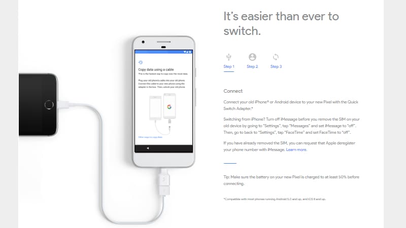 Google Pixel Phones Feature a Quick Switch Adapter to Make iPhone Data Transfer Easy