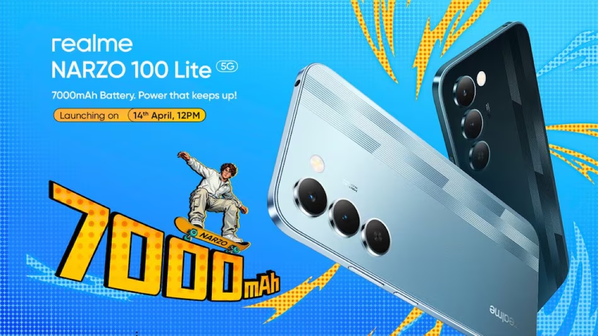 144Hz ডিসপ্লে ও 7,000mAh ব্যাটারি সহ Realme Narzo 100 Lite 5G সস্তায় 14 এপ্রিল ভারতে লঞ্চ হচ্ছে