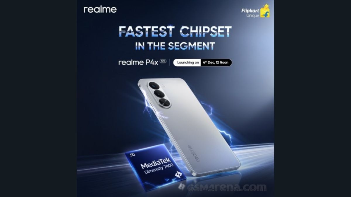 7000mAh பேட்டரி, 144Hz டிஸ்பிளே! Realme P4x வருது டிசம்பர் 4-ஆம் தேதி! காத்திருங்கள்