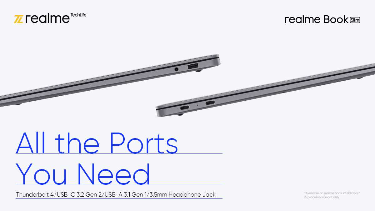 Realme Book Slim Will Have Thunderbolt 4 Port, Could Have Cheaper Intel Core i3 Model