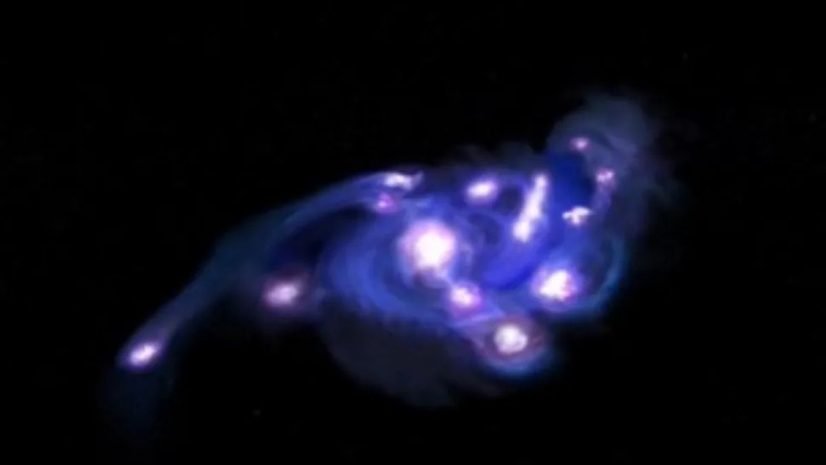 Astronomers Discover "Cosmic Grapes" Galaxy Packed with Star-Forming Clumps in the Early Universe
