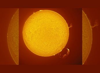 Rare Giant Solar Tornado and Plasma Eruption Captured Together on the Sun