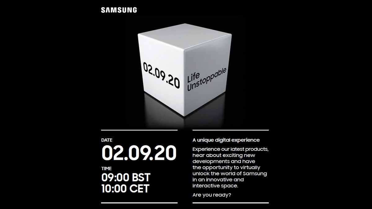 Samsung Hosting 'Life Unstoppable' Virtual Event on September 2 to Unveil New Phones, Wearables, and More