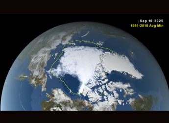 Satellite Observations Record Arctic Sea Ice at Lowest Level of the Year