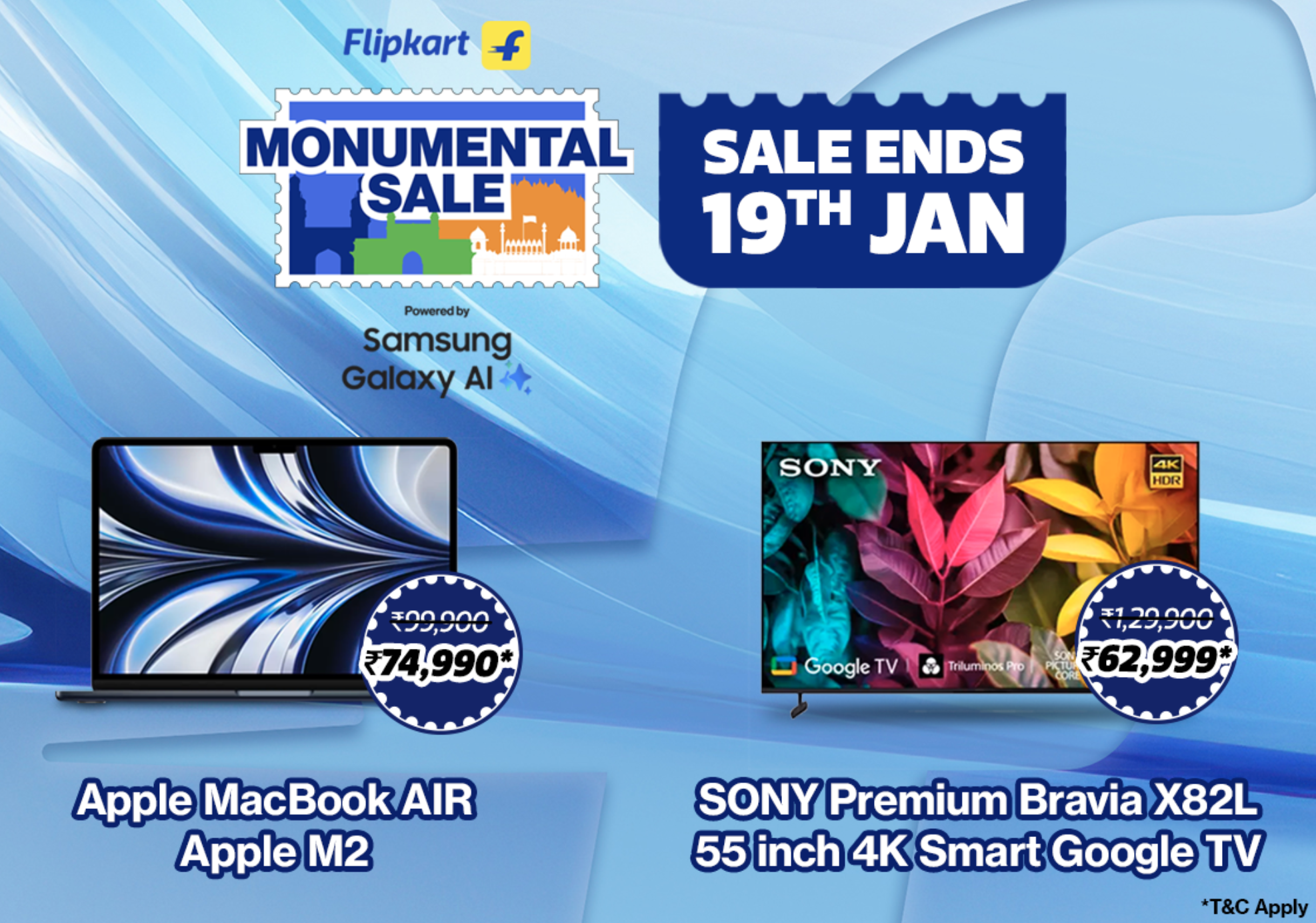 Flipkart Monumental Sale Ends January 19: Never Seen Before Offers on Apple Watch, MacBook Air M2, and More! 