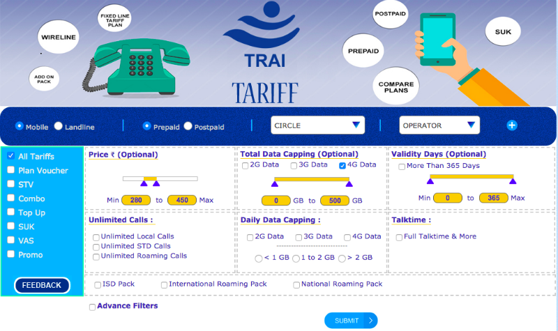 TRAI's New Website Will Let You Compare Jio, Airtel, Vodafone, and Other Recharges TRAI's New Website Will Let You Compare Jio, Airtel, Vodafone, and Other Recharges