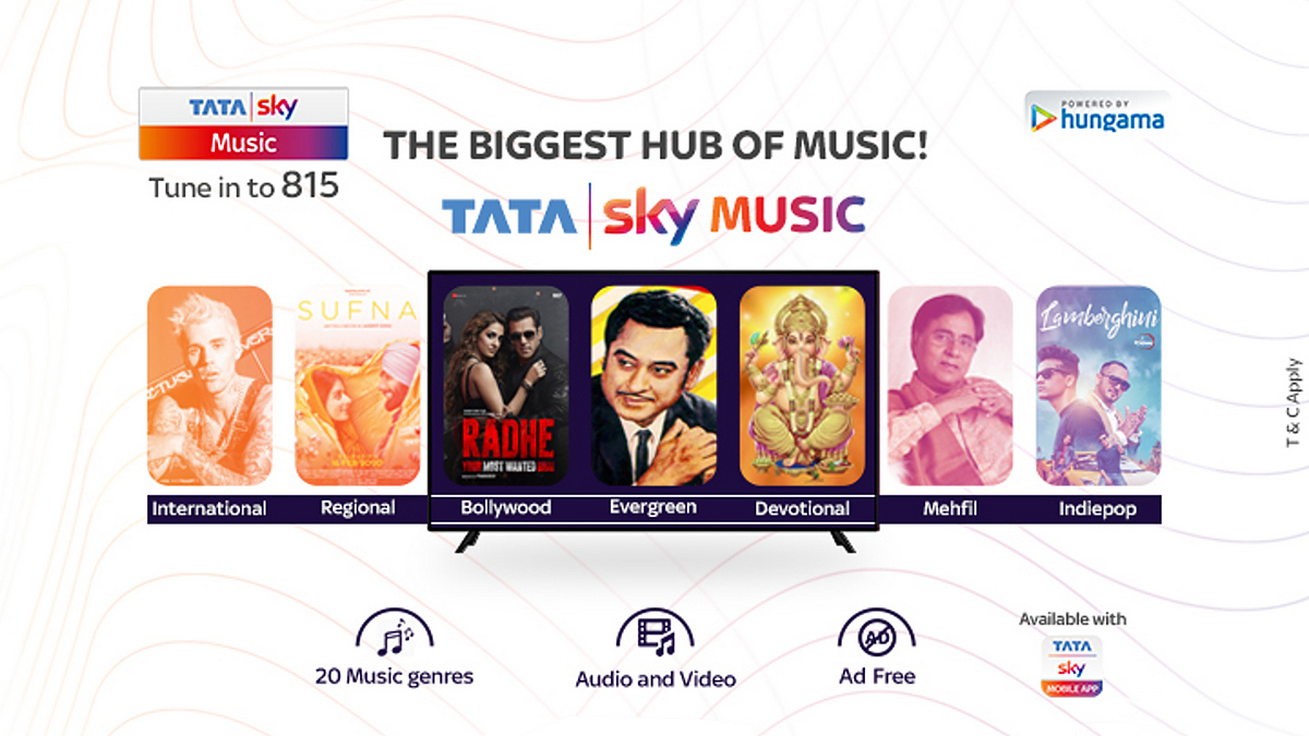 Tata Sky Music, Tata Sky Music+ Now Available as a Single Subscription for TV and Mobile at Rs. 2.5 Per Day
