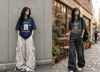 How to Style Graphic 'Desi Tees' with Parachute Pants