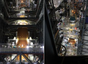 NASA Advances Toward Artemis II Launch With Orion Stage Adapter Integration on SLS Rocket