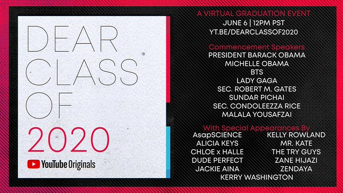'Dear Class of 2020' Is YouTube's Virtual Graduation Ceremony Amid Coronavirus Lockdown