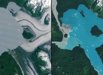 NASA Images Show New Island Formed by Retreat of Alaska&rsquo;s Alsek Glacier