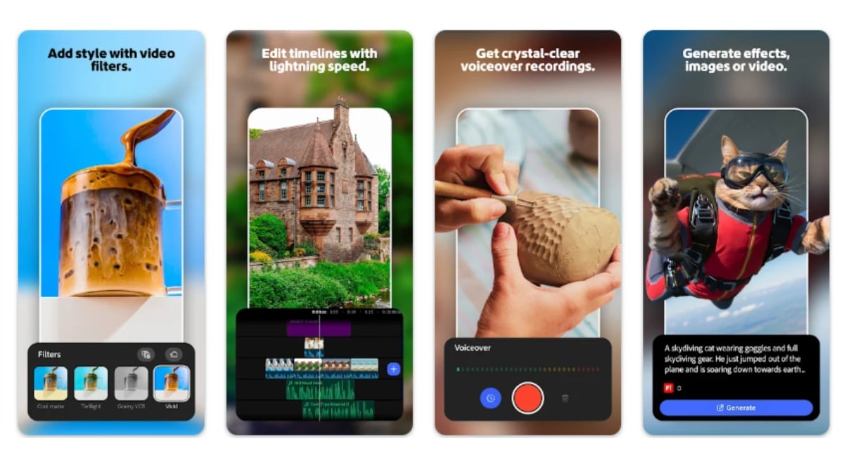 Adobe Premiere Now Available on Android With Multi-Track Editing, 4K Export, AI Tools