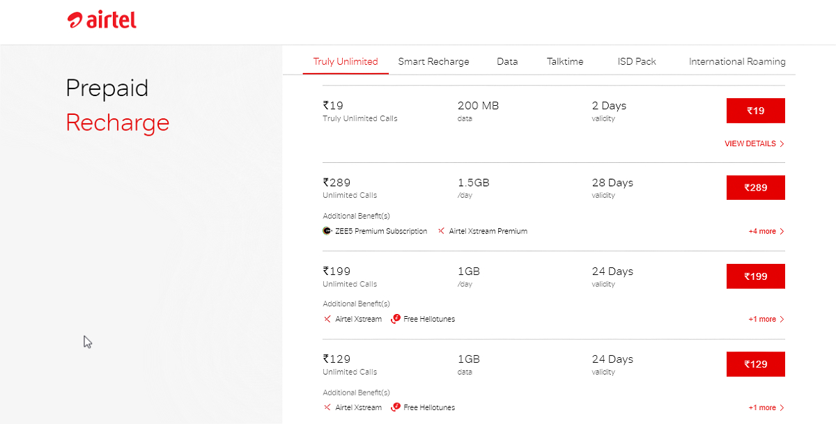 Airtel Removes Zee5 Premium Subscription From All Prepaid Plans Except Rs. 289 Pack