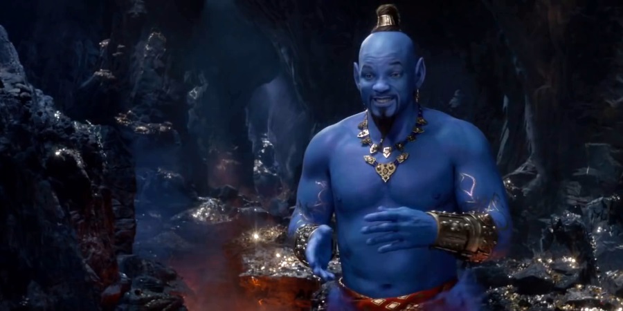 Aladdin Movie Trailer – Will Smith Appears in Blue Genie Avatar Form