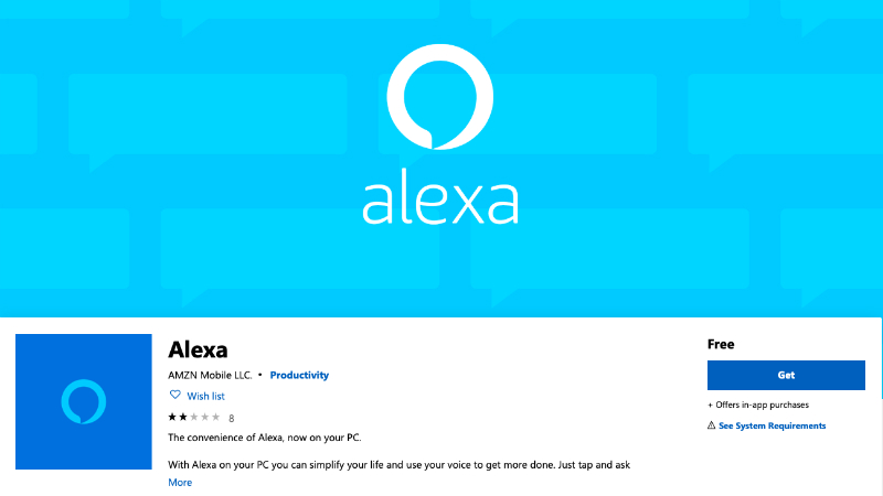 Amazon Alexa Now Available for Windows 10 Through Microsoft Store in Select Markets