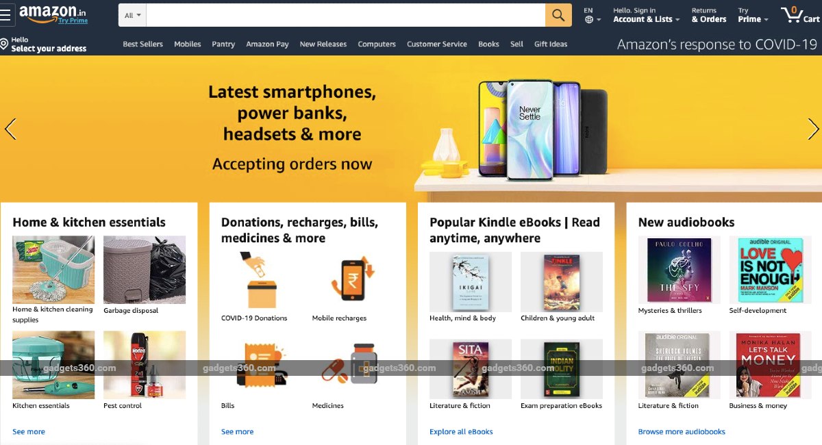 Amazon, Flipkart, Snapdeal, Paytm Start Taking Orders for Non-Essential Products, Including Phones, TVs, More