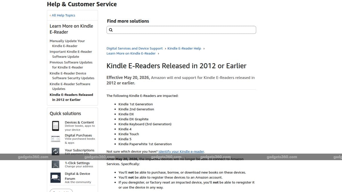 amazon kindle support page Kindle
