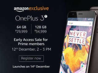 OnePlus 3T to Go on Sale Early for Amazon Prime Members in India