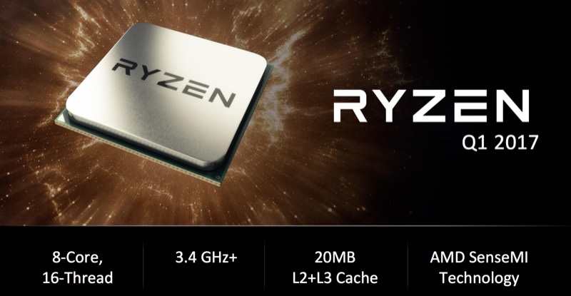 AMD Zen Is Now Ryzen, Desktop CPUs Clocked at 3.4GHz+ Coming Q1 2017