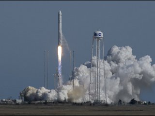 Antares Rocket Carrying Cygnus Spacecraft Filled With NASA Cargo for ISS