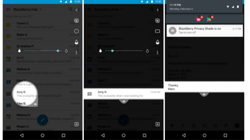 BlackBerry's Privacy Shade App Prevents Bystanders From Peeking Into Your Phone