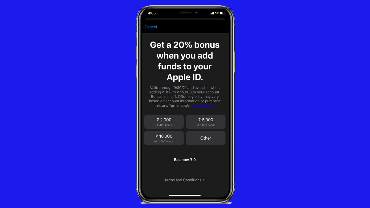 Apple App Store in India Giving 20 Percent More When You Add Funds to Your Apple ID