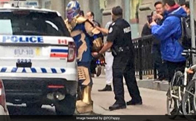 <i>Avengers: Infinity War</i> Villain Thanos 'Arrested' By Police, Jokes Follow