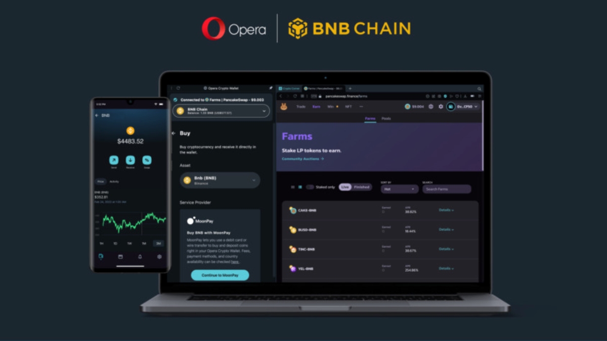 Opera’s Web3-Focussed Crypto Browser Now Supports BNB Chain to Enable Asset Trading, dApps