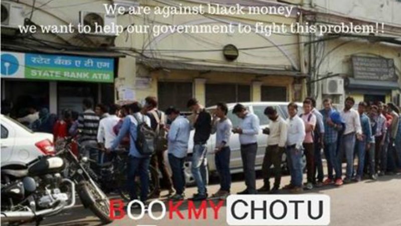 BookMyChotu.com Will Send Helpers to Stand in ATM Queues for You