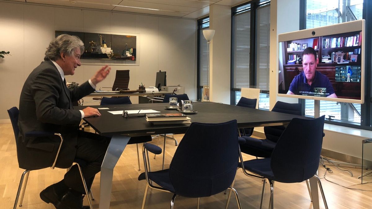 TikTok CEO Mayer Pledges Fake News Fight in Call With EU's Breton